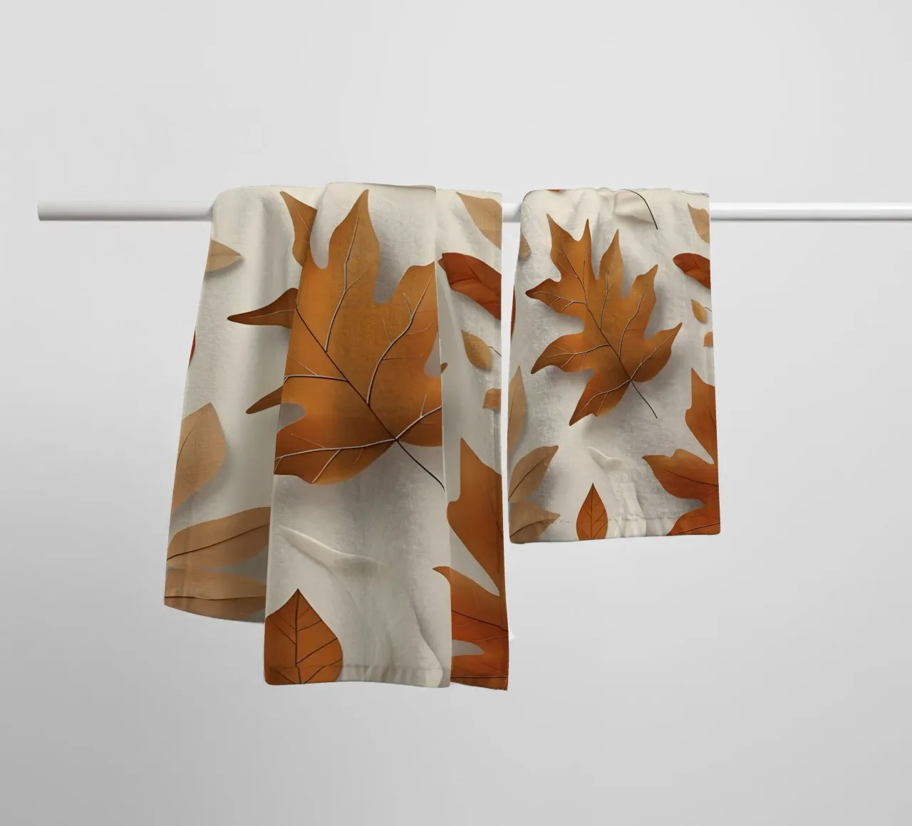 Abstract autumn leaf arrangement towel by Botanical Gallery