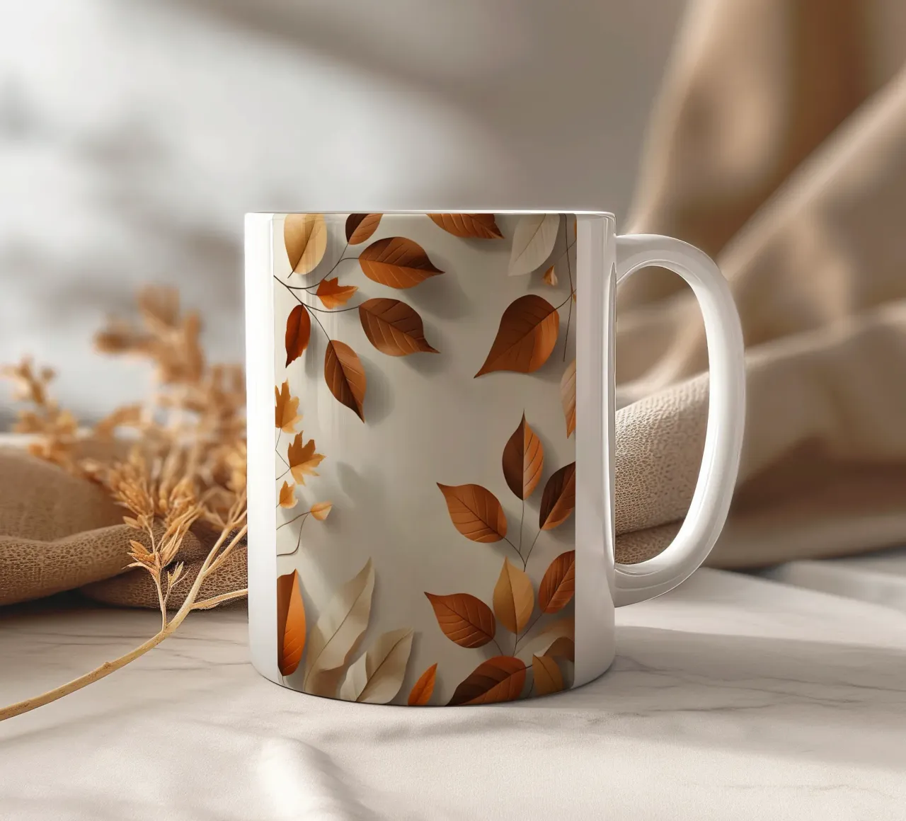 Composizione astratta di foglie autunnali tazza in ceramica da Botanical Gallery