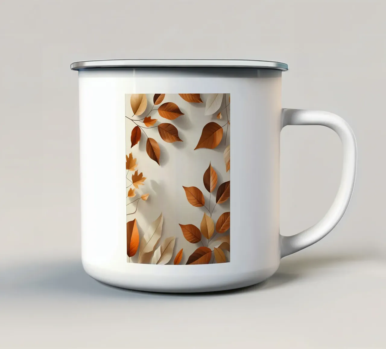Composizione astratta di foglie autunnali tazza in smalto da Botanical Gallery