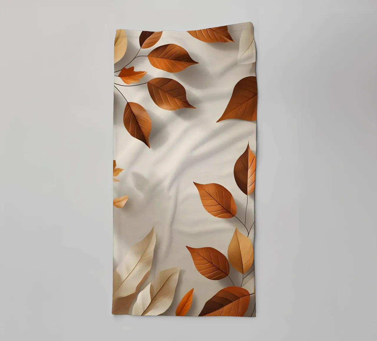 Abstract autumn leaf arrangement towel by Botanical Gallery