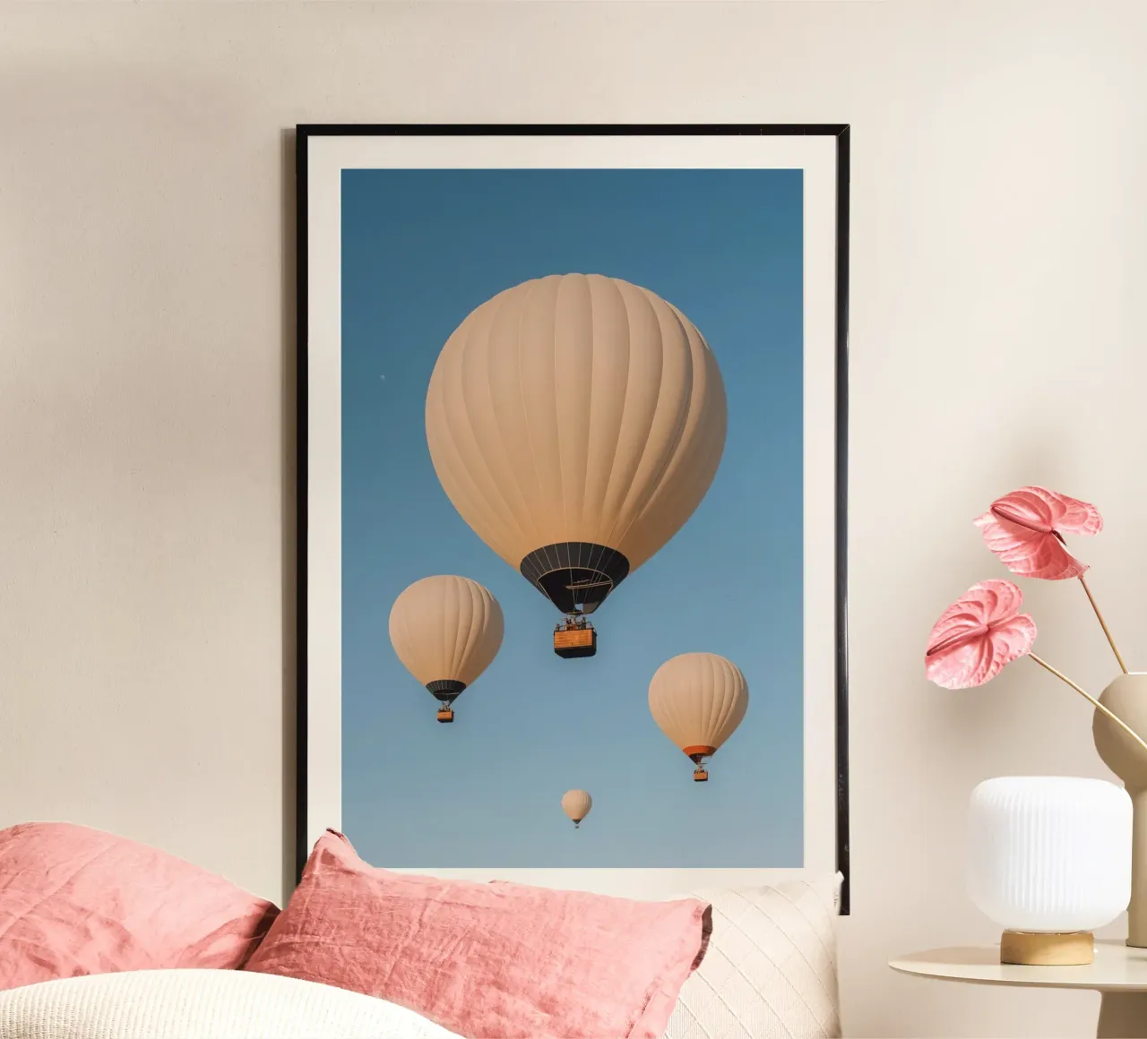 Mongolfiere in un cielo blu carta hahnemühle da DesignDoodle