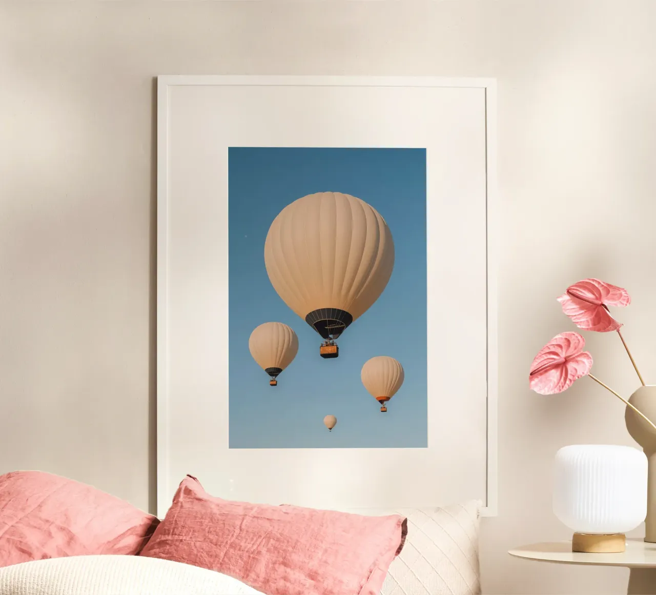Mongolfiere in un cielo blu carta hahnemühle da DesignDoodle