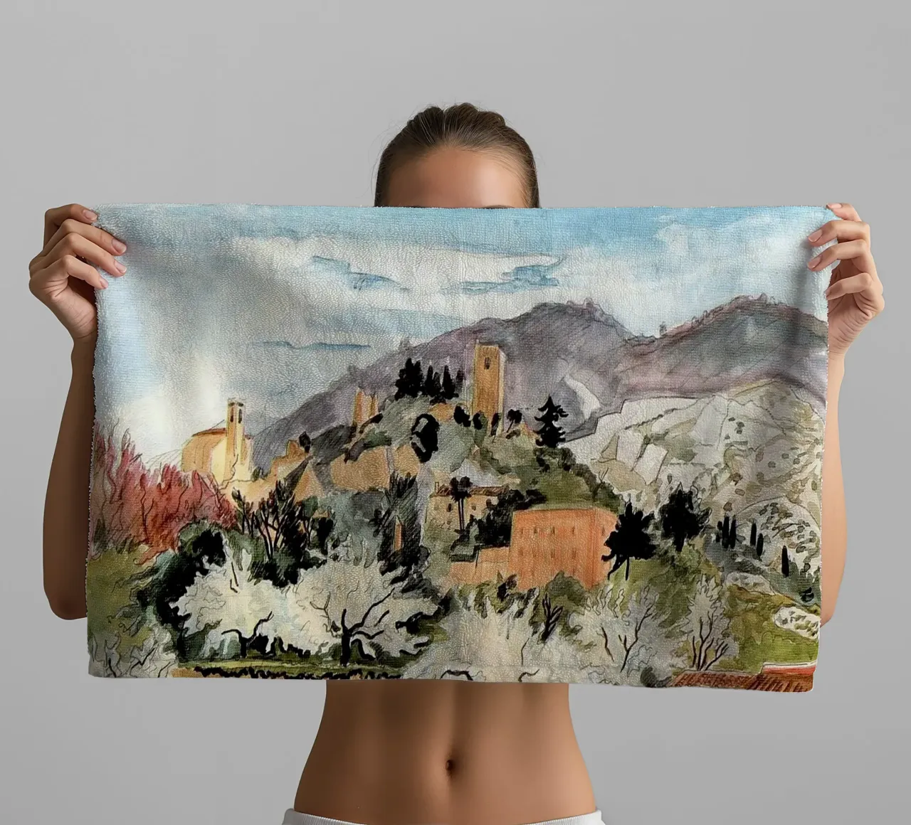 Primavera a Oppede asciugamano da bagno da Peteriespinoza Studio