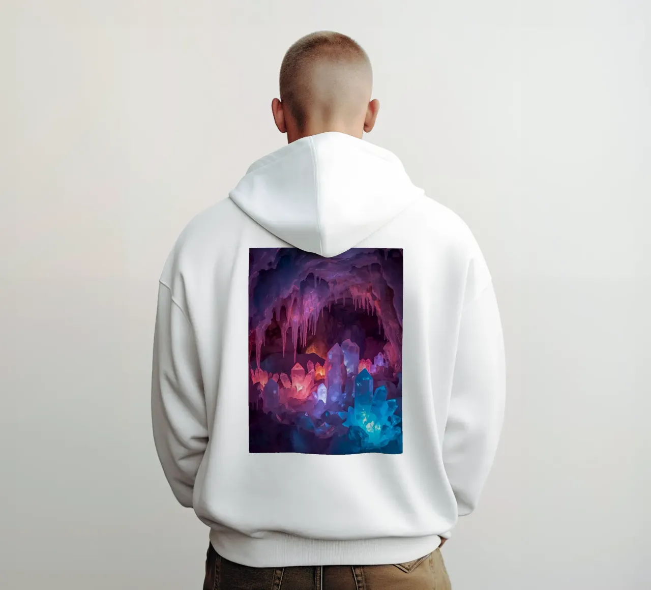 Grotta di ghiaccio illuminata con formazioni di cristallo felpa con cappuccio da DesignDoodle