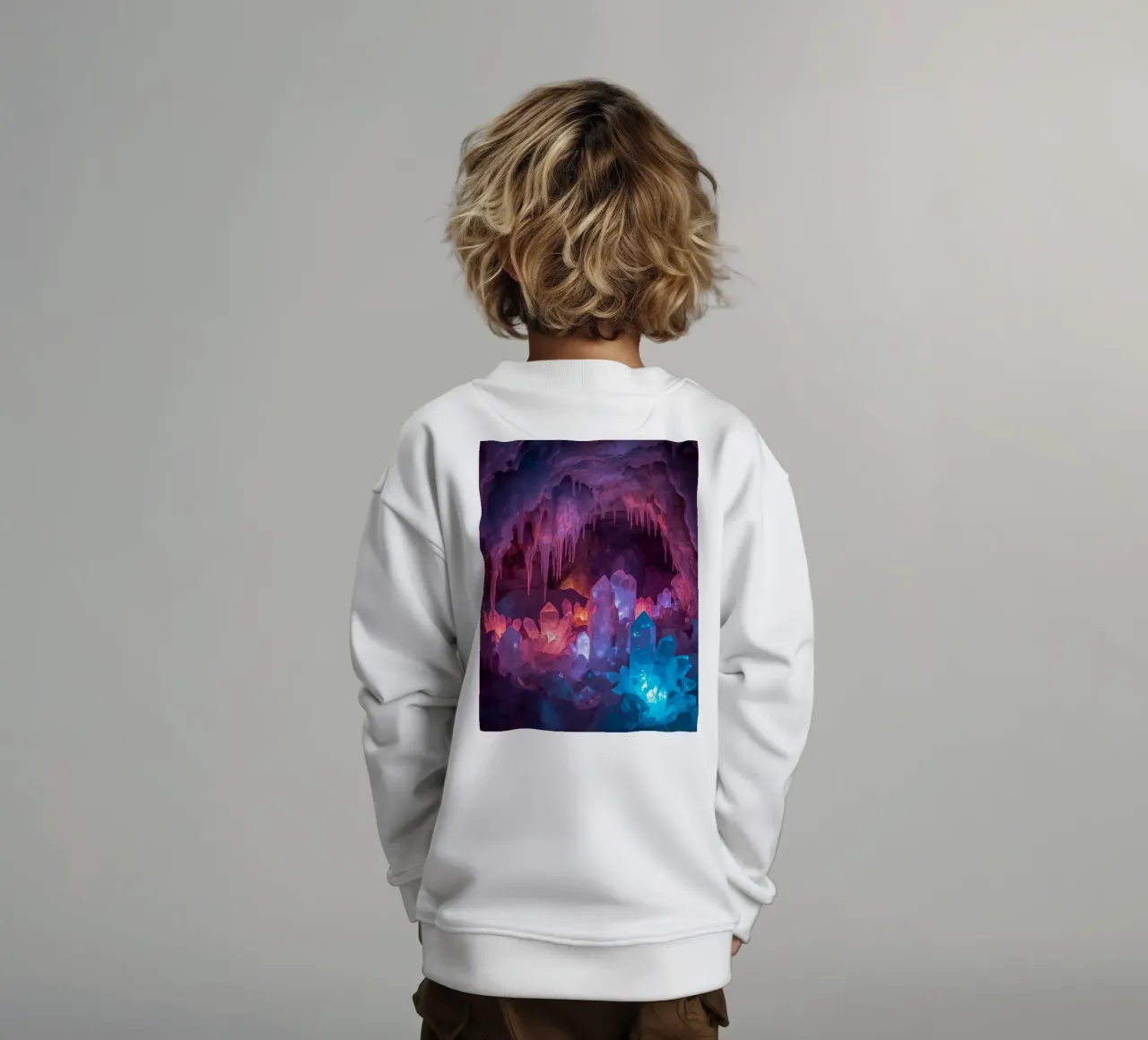 Grotta di ghiaccio illuminata con formazioni di cristallo felpa bambino da DesignDoodle