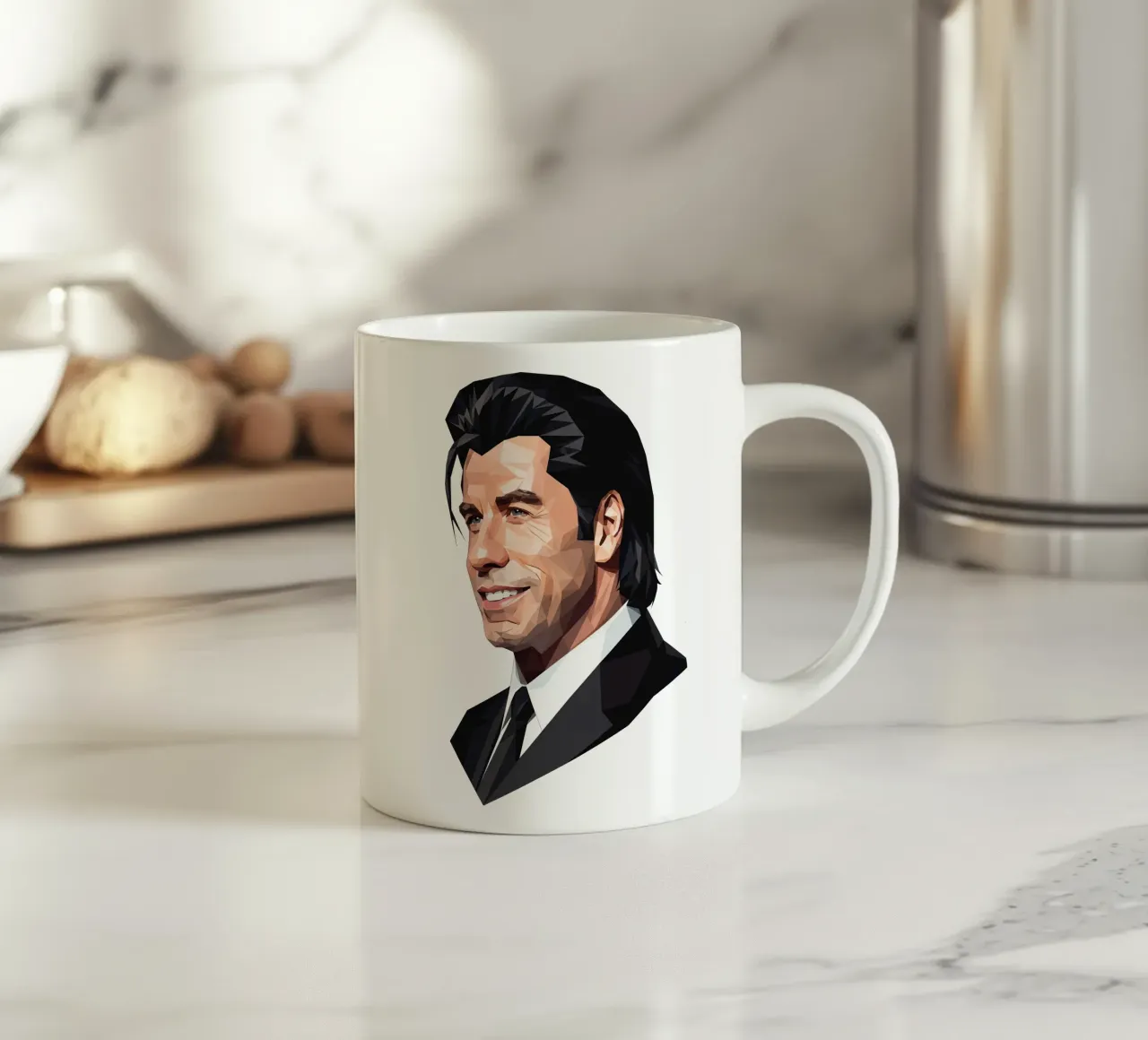 John Travolta Lowpoly tazza in ceramica da Low Profile