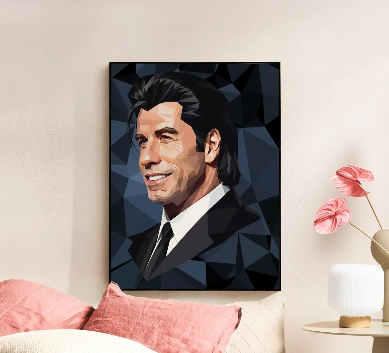 John Travolta Lowpoly plexiglass da Low Profile