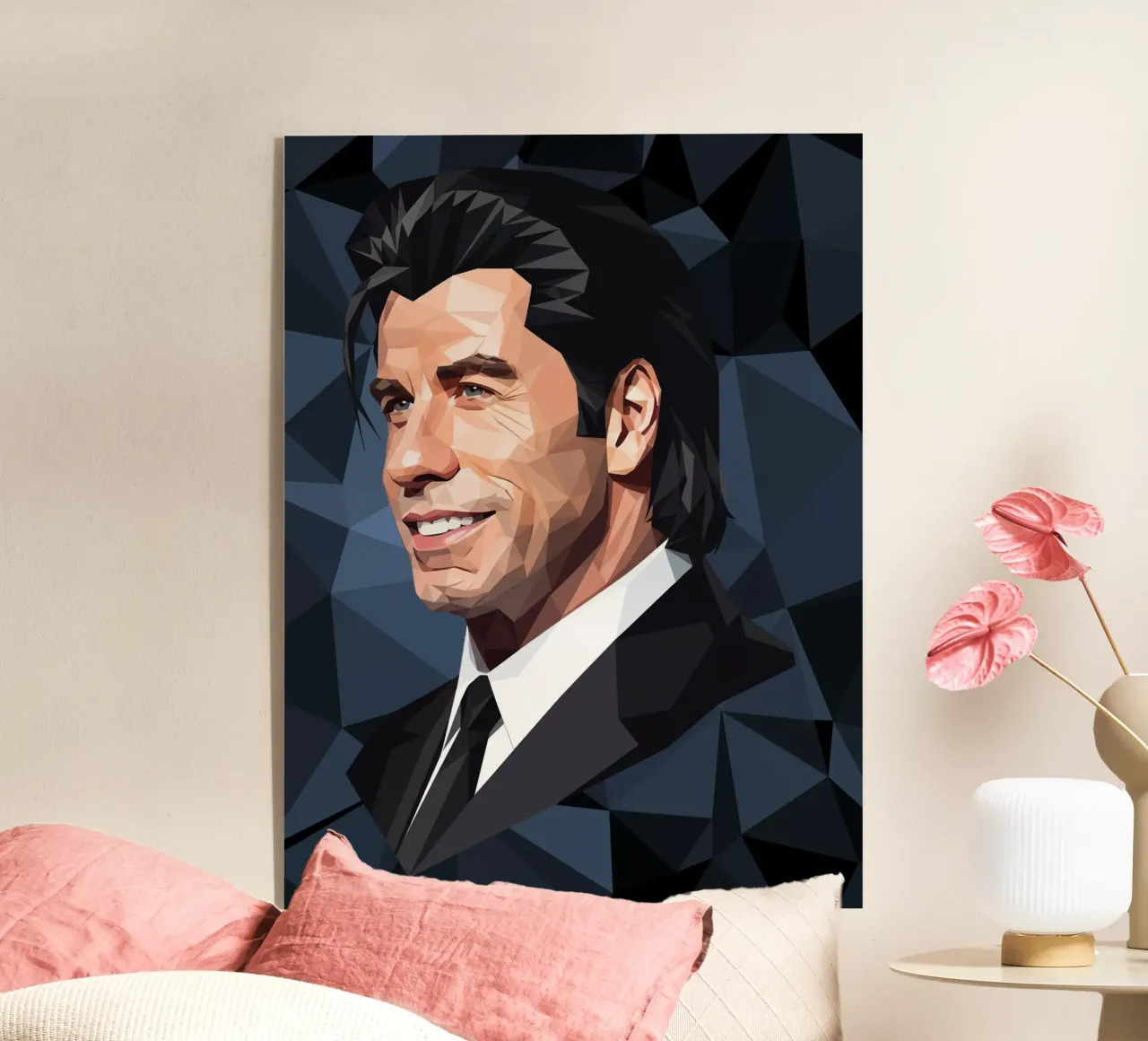 John Travolta Lowpoly plexiglass da Low Profile