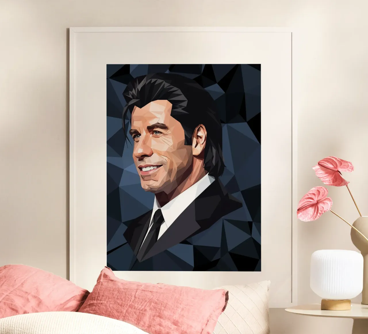 John Travolta Lowpoly carta hahnemühle da Low Profile