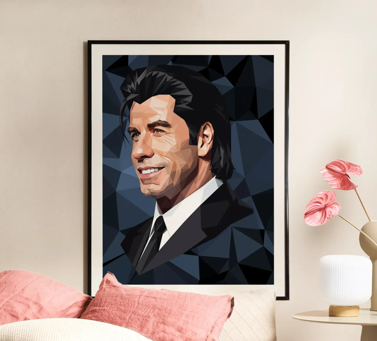 John Travolta Lowpoly carta hahnemühle da Low Profile