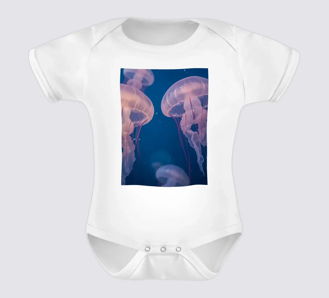 Meduse in acqua blu body neonato maniche corte da DesignDoodle
