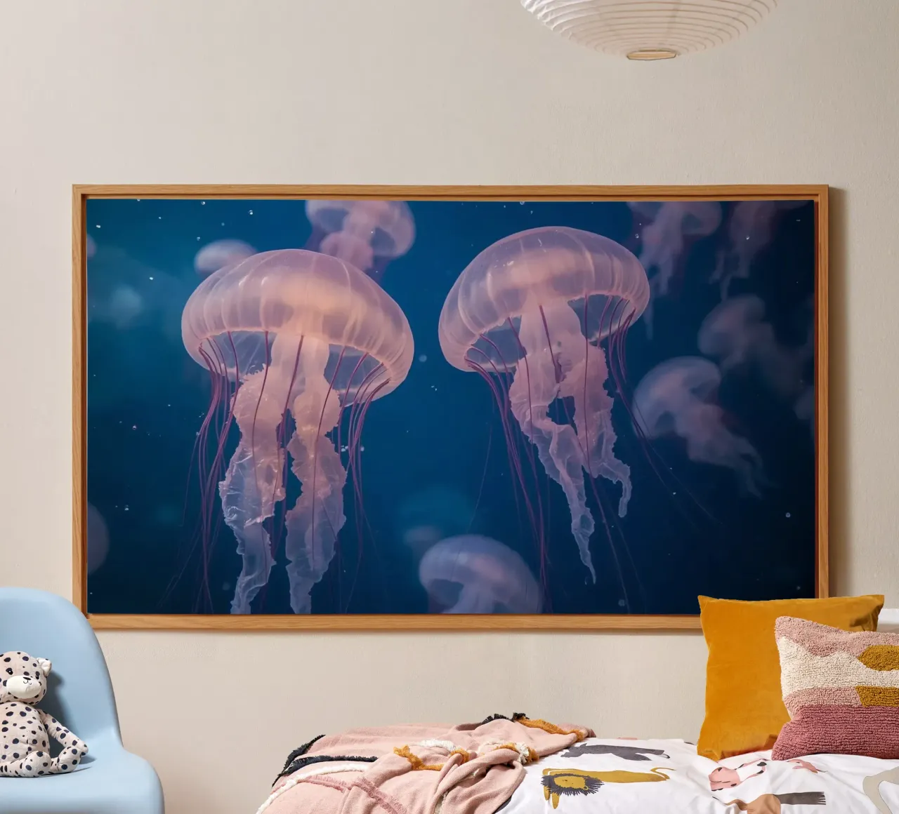 Meduse in acqua blu alluminio dibond da DesignDoodle