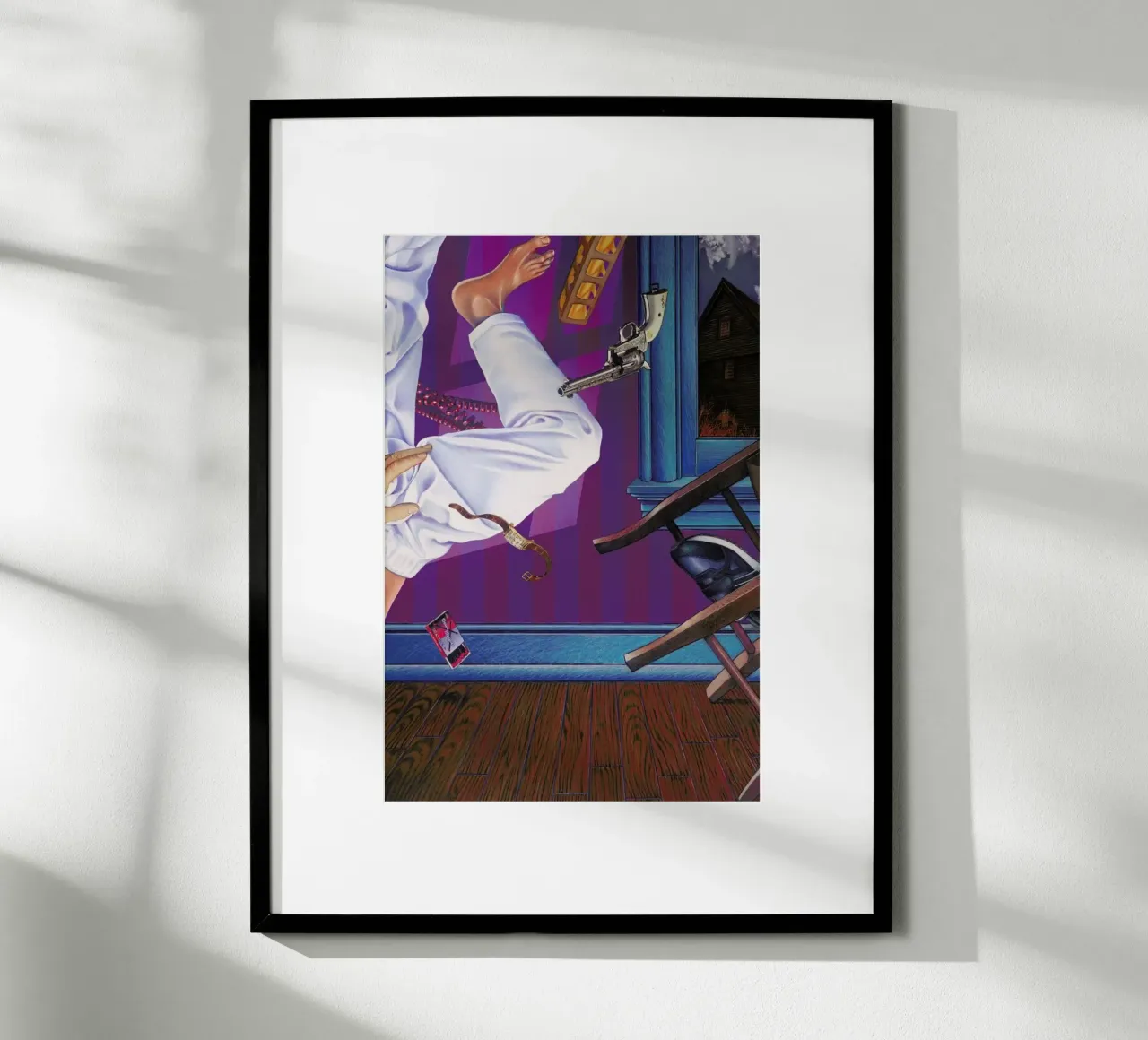 rope broke, used gun poster con telaio in legno da Doug Smock