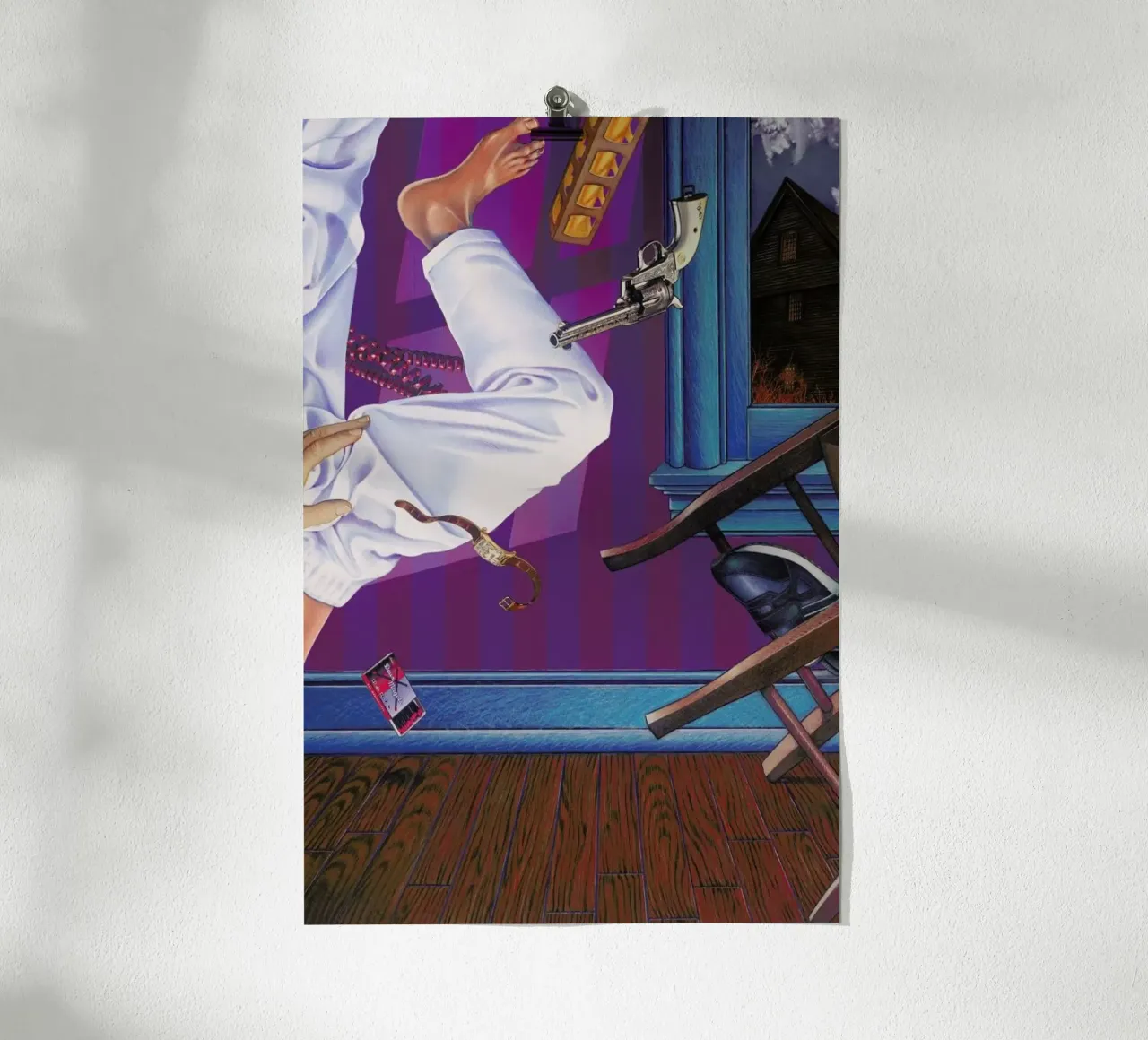 rope broke, used gun poster con telaio in legno da Doug Smock