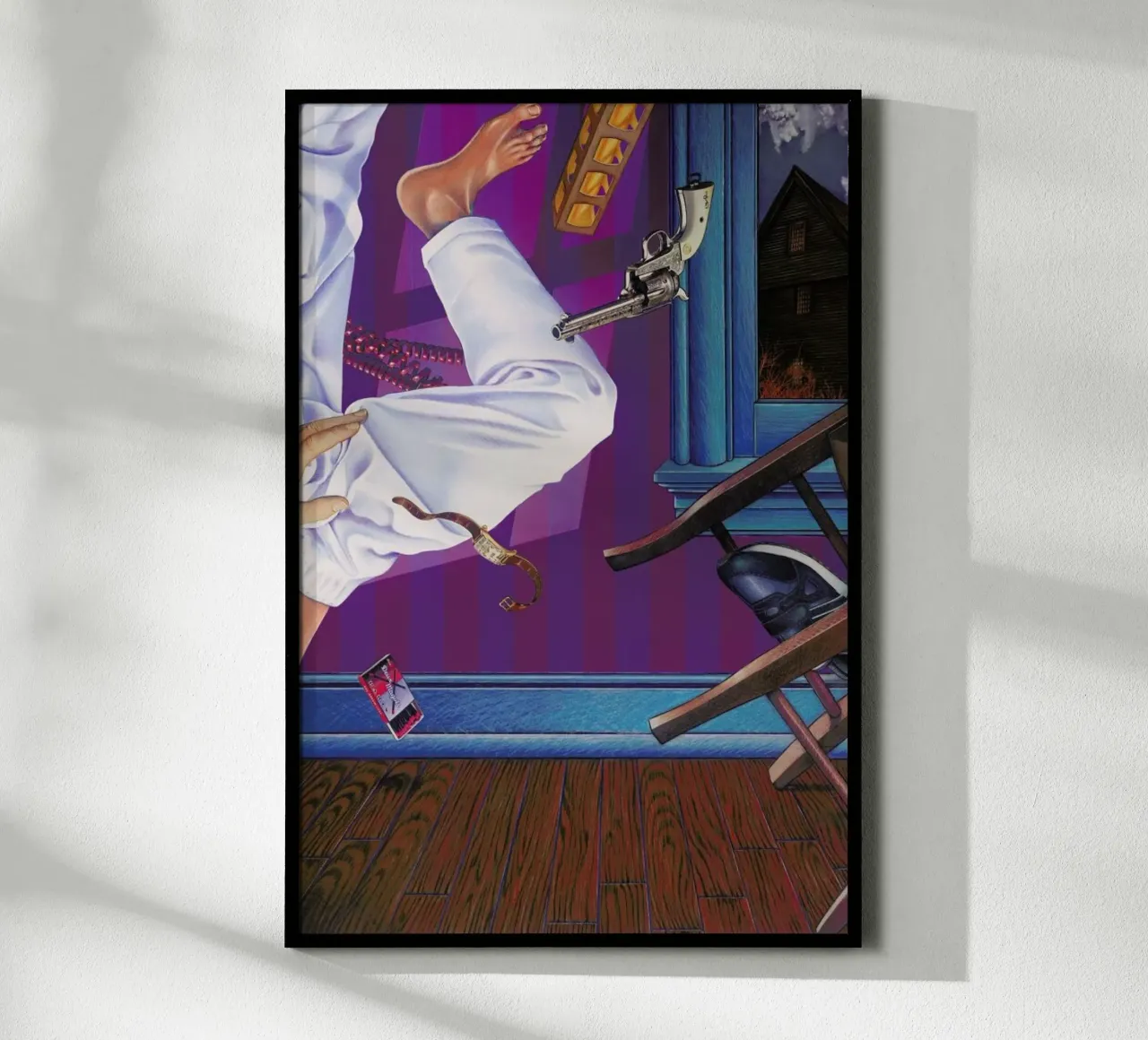 rope broke, used gun poster con telaio in legno da Doug Smock