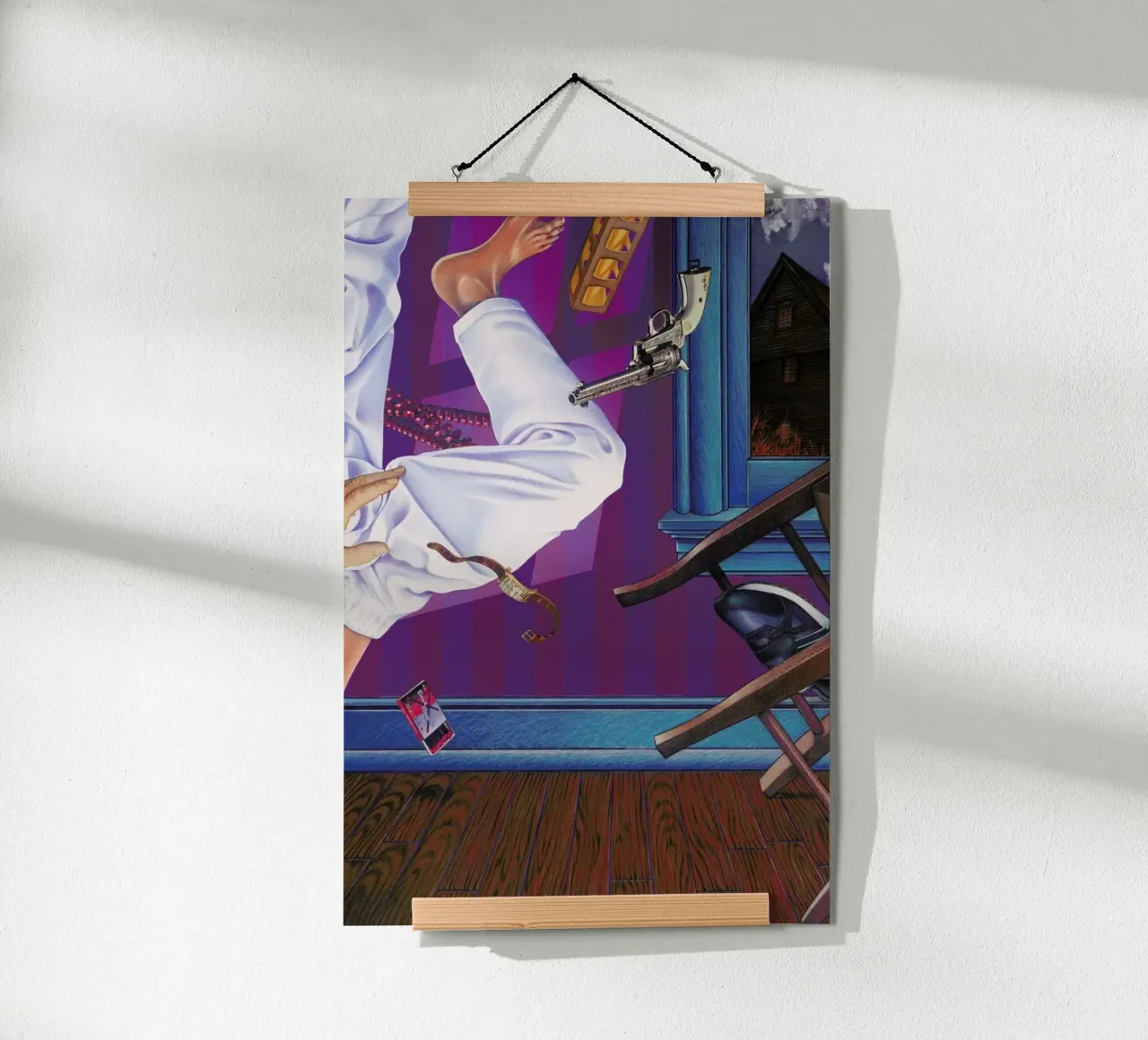 rope broke, used gun poster con telaio in legno da Doug Smock