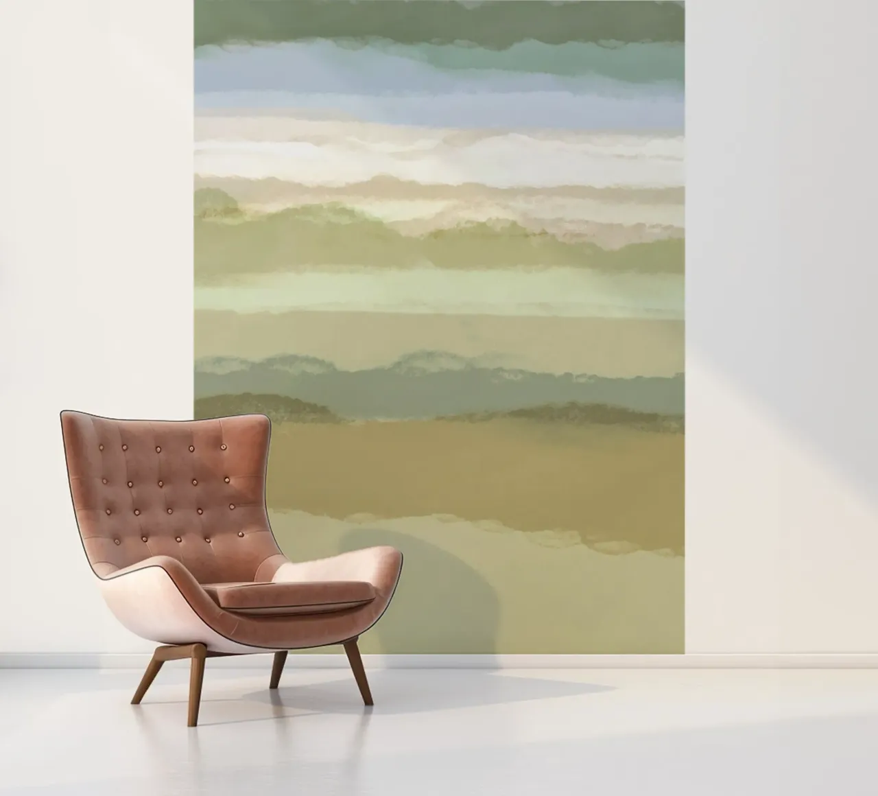Strips 9 | Minimal Green Landscape Pastel Abstract photo wallpaper by sabidussi