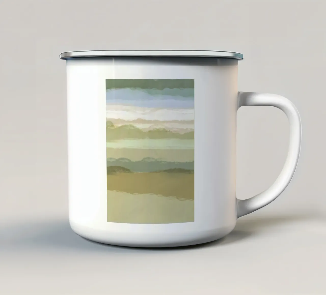 Strips 9 | Minimal Green Landscape Pastel Abstract tazza in smalto da sabidussi