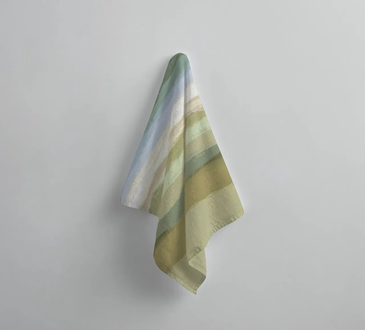 Strips 9 | Minimal Green Landscape Pastel Abstract towel by sabidussi