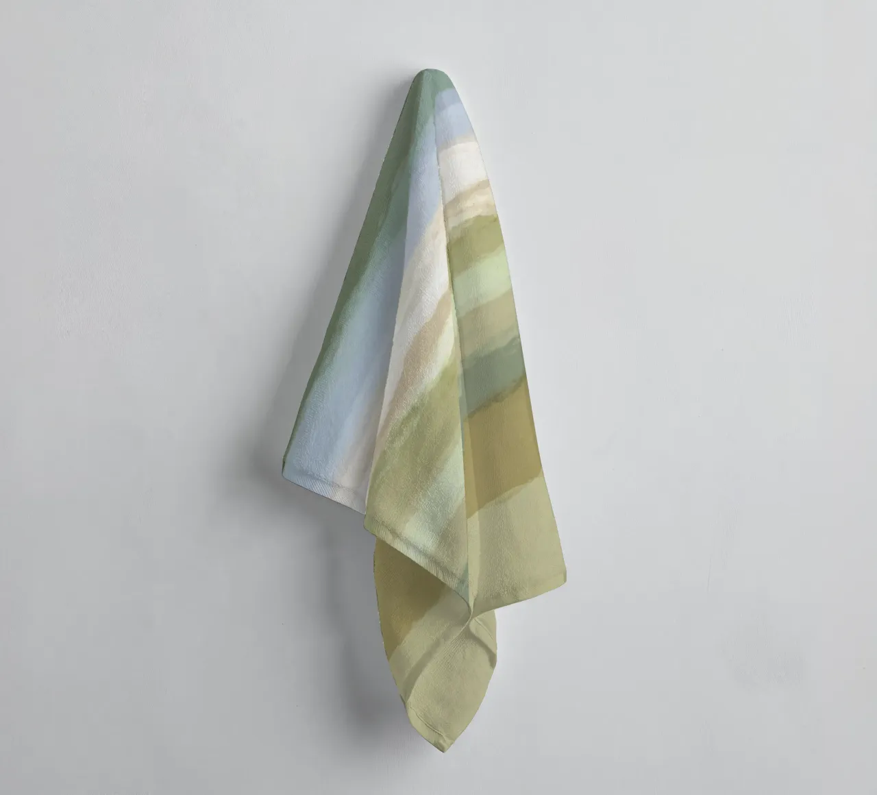 Strips 9 | Minimal Green Landscape Pastel Abstract towel by sabidussi