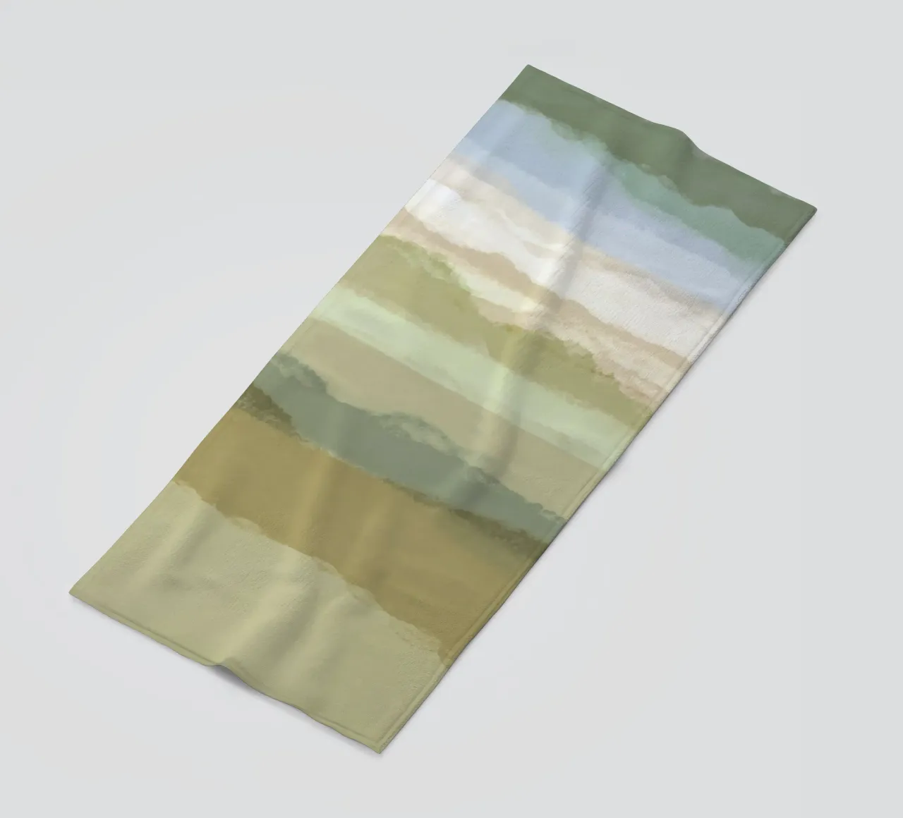 Strips 9 | Minimal Green Landscape Pastel Abstract telo mare da sabidussi