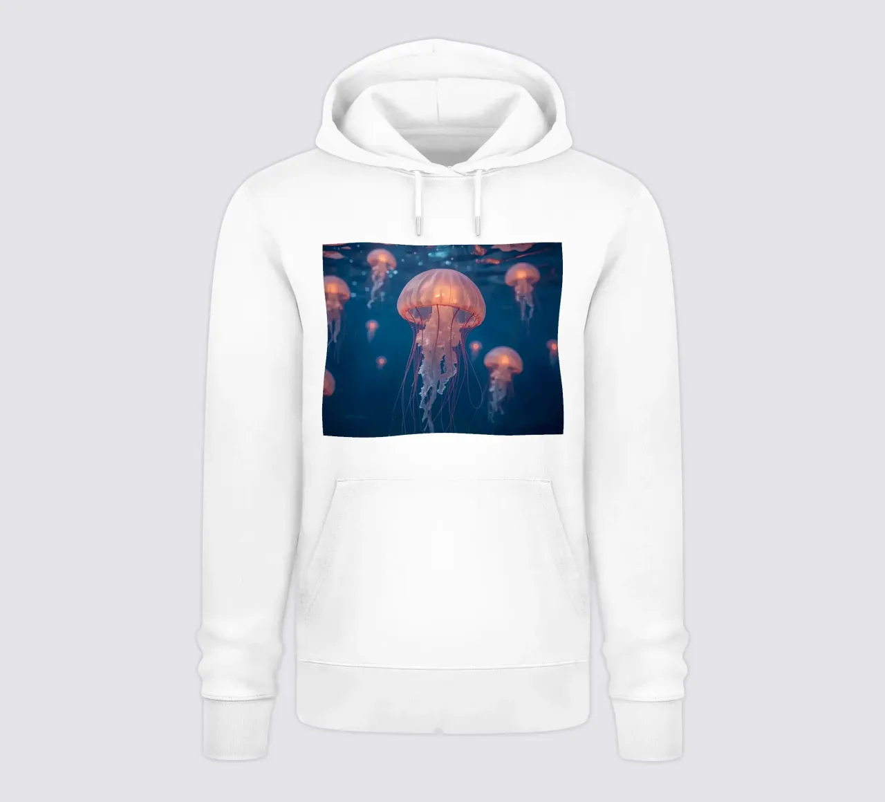 Meduse in acqua blu scuro felpa con cappuccio da DesignDoodle