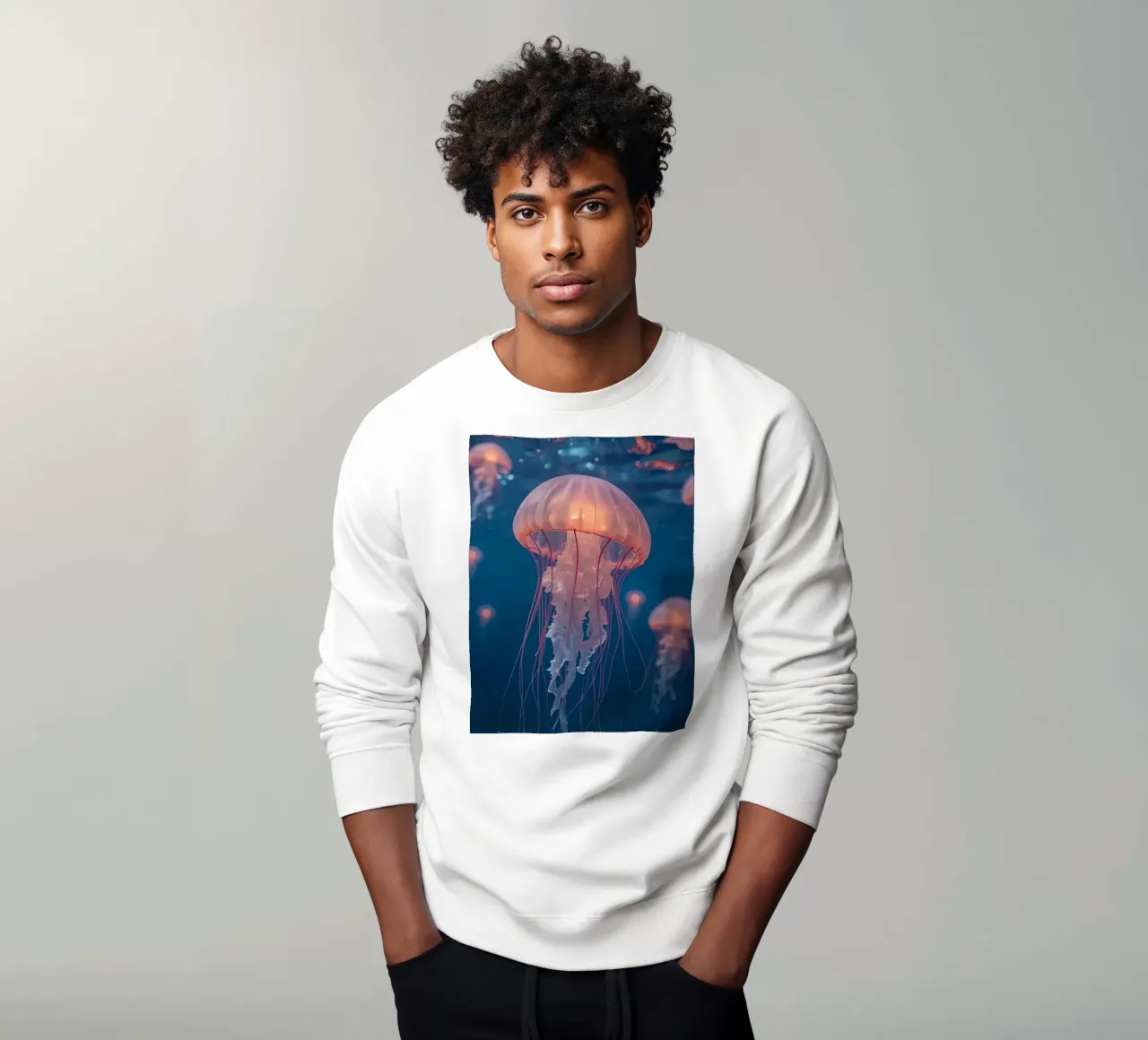 Meduse in acqua blu scuro felpa da DesignDoodle