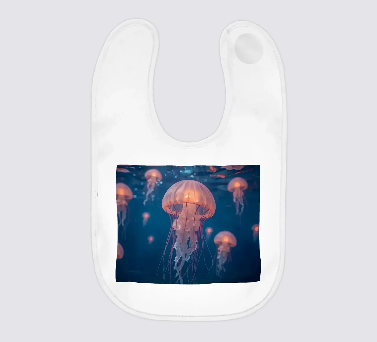 Meduse in acqua blu scuro bavaglino da DesignDoodle