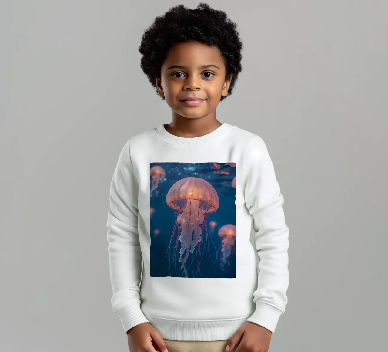 Meduse in acqua blu scuro felpa bambino da DesignDoodle
