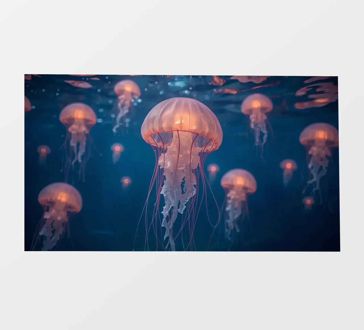 Meduse in acqua blu scuro pellicola backlit da DesignDoodle