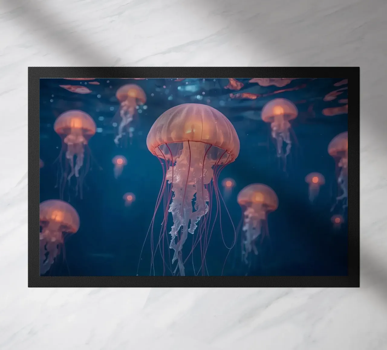 Meduse in acqua blu scuro zerbino da DesignDoodle