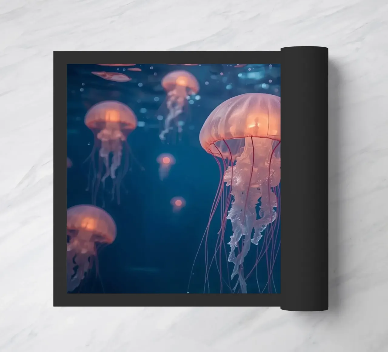 Meduse in acqua blu scuro zerbino da DesignDoodle