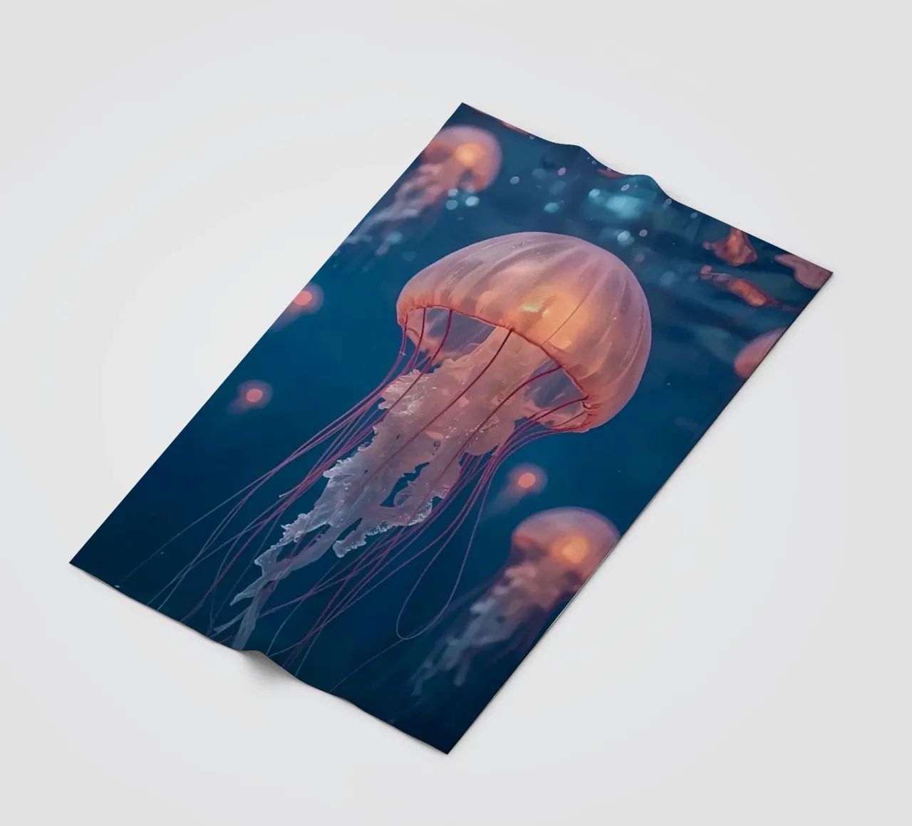 Meduse in acqua blu scuro coperta in pile da DesignDoodle