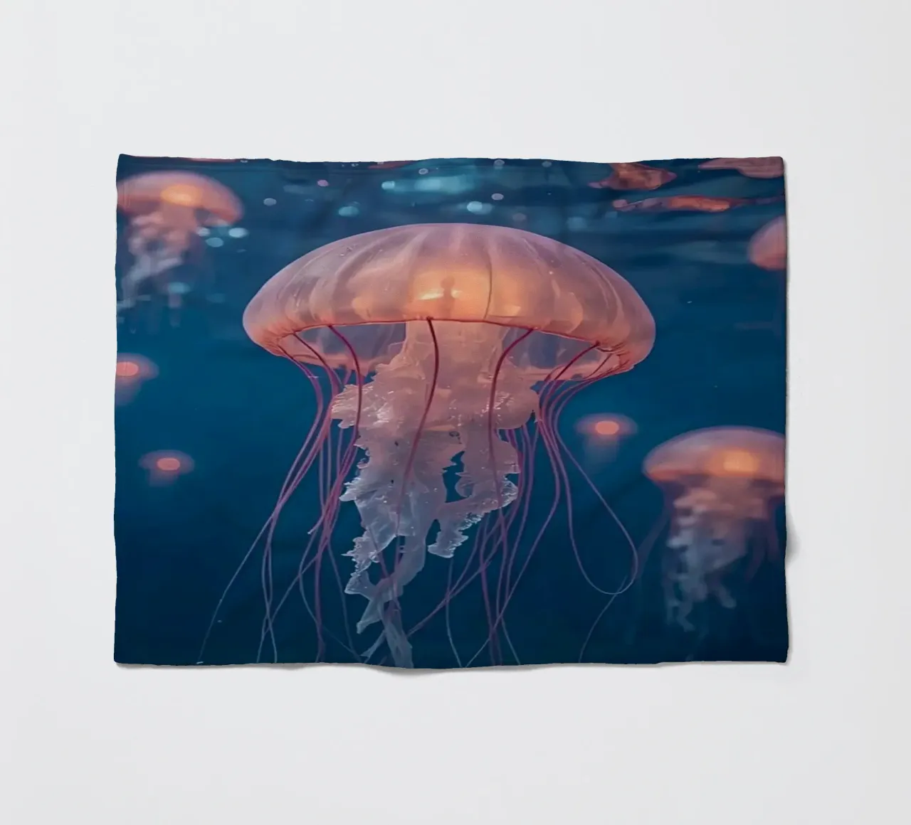 Meduse in acqua blu scuro coperta in pile da DesignDoodle