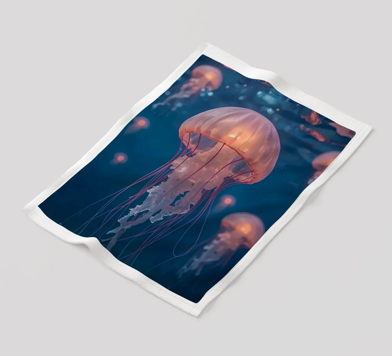 Meduse in acqua blu scuro coperta in pile da DesignDoodle