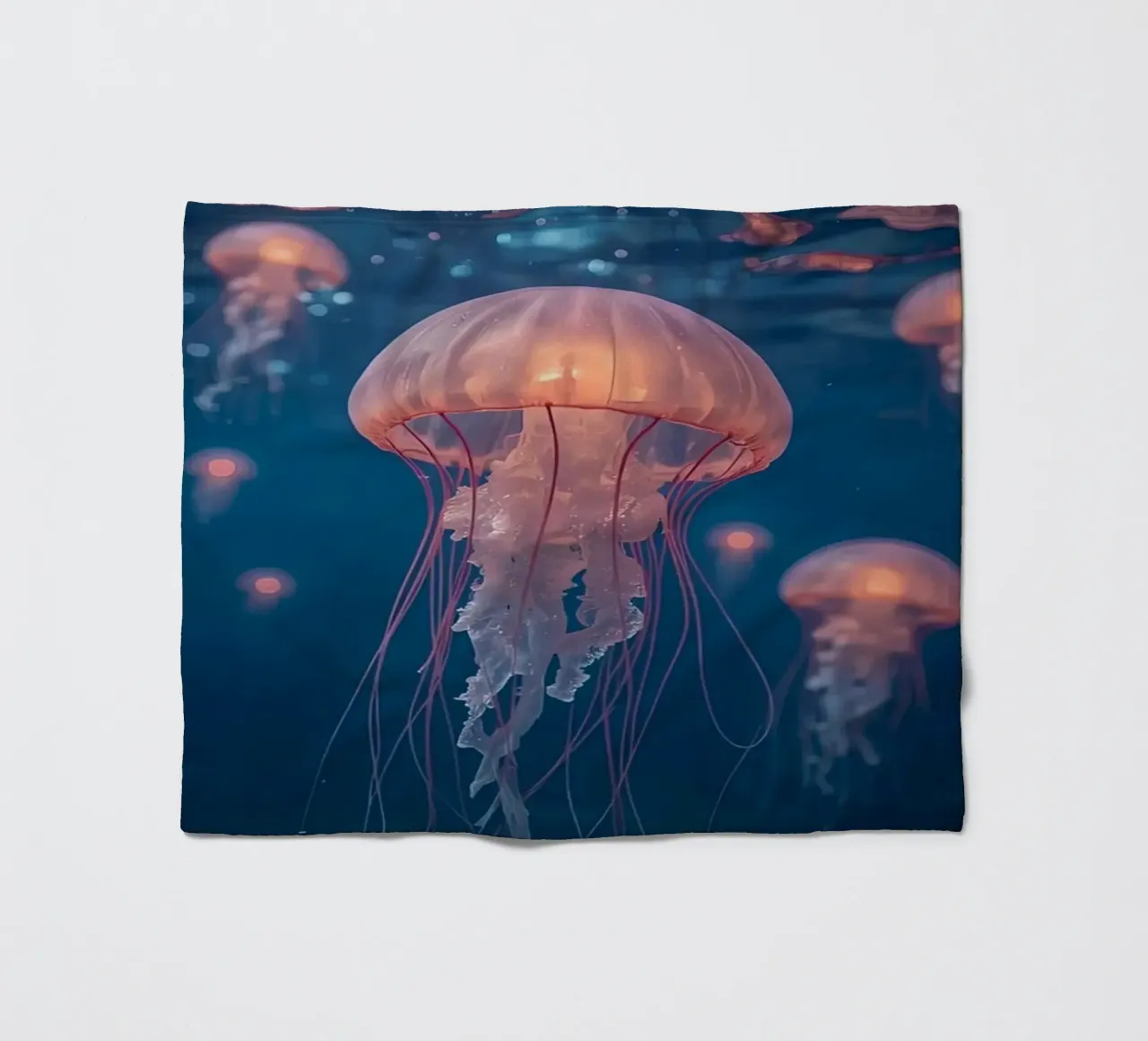 Meduse in acqua blu scuro coperta in pile da DesignDoodle
