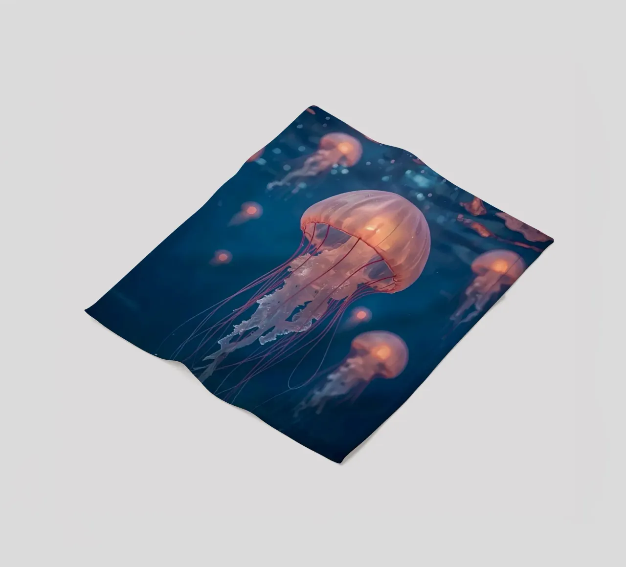 Meduse in acqua blu scuro coperta in pile da DesignDoodle