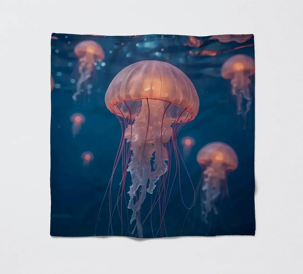Meduse in acqua blu scuro coperta in pile da DesignDoodle
