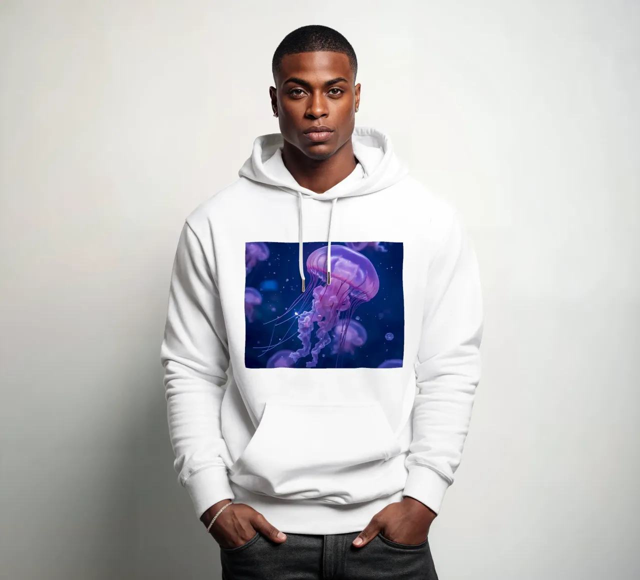 Meduse in acque profonde e blu felpa con cappuccio da DesignDoodle
