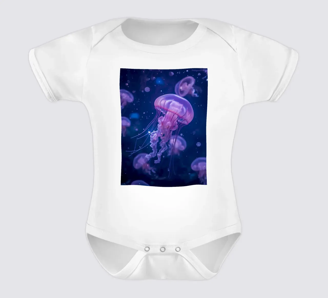 Meduse in acque profonde e blu body neonato maniche corte da DesignDoodle