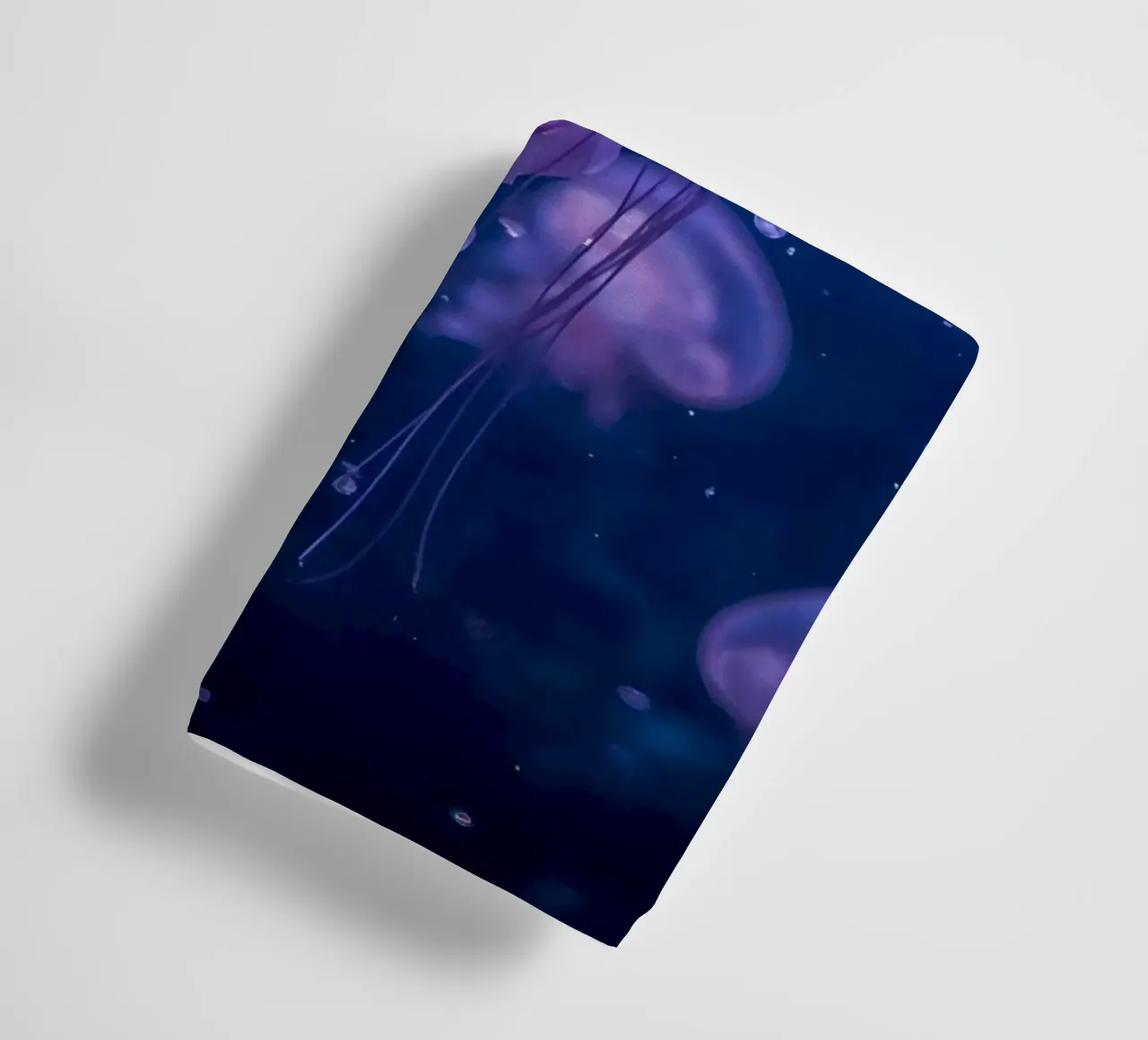 Jellyfish in Deep Blue Water towel by DesignDoodle