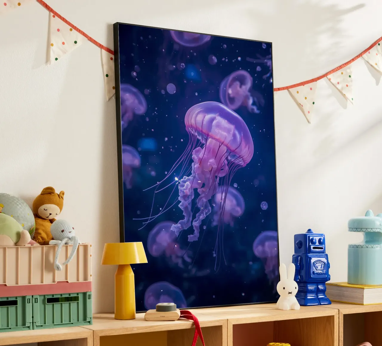 Meduse in acque profonde e blu alluminio dibond da DesignDoodle