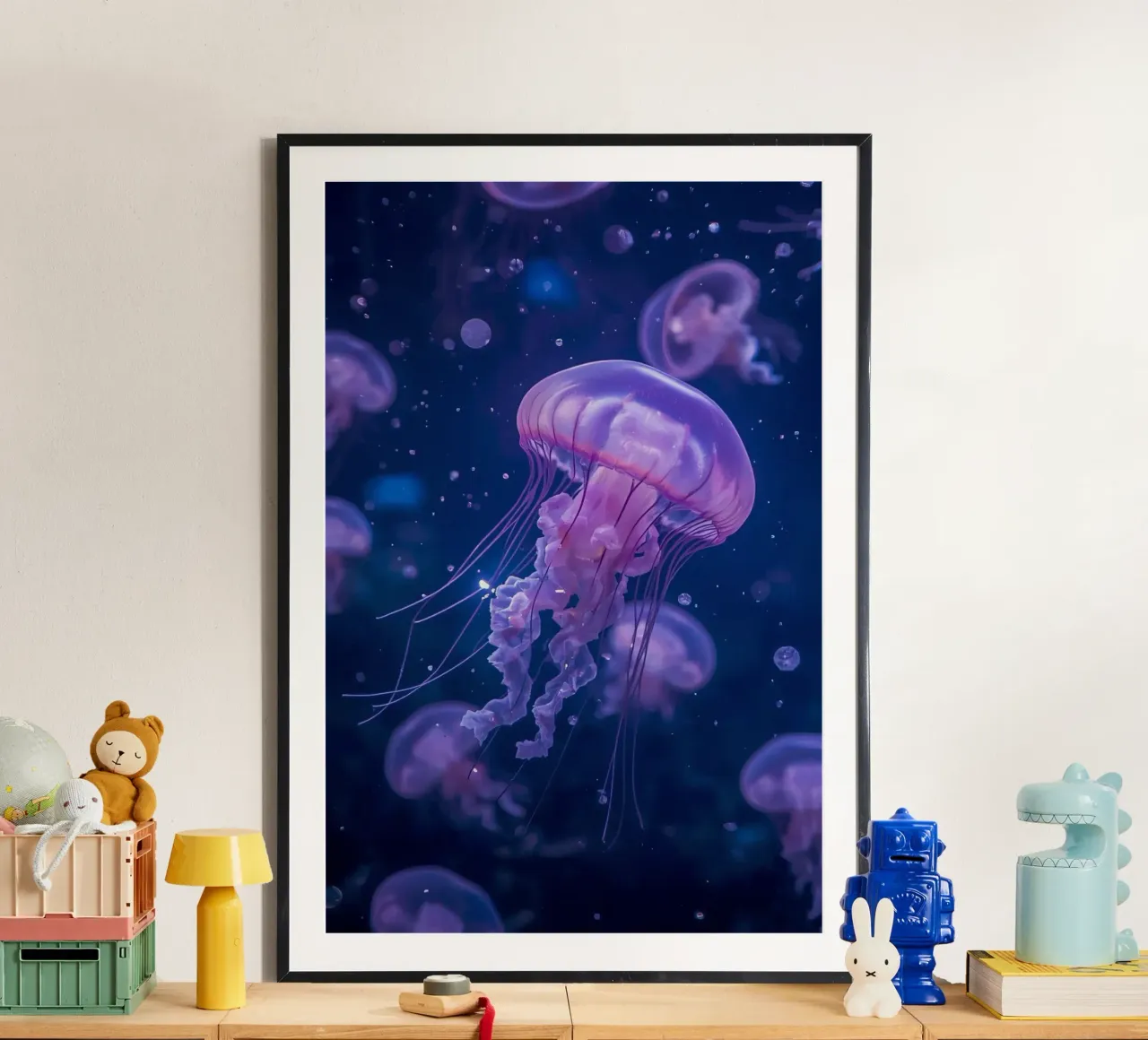 Meduse in acque profonde e blu carta hahnemühle da DesignDoodle