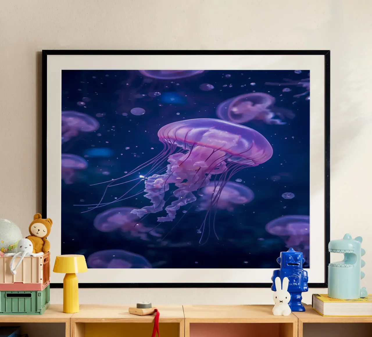 Meduse in acque profonde e blu carta hahnemühle da DesignDoodle