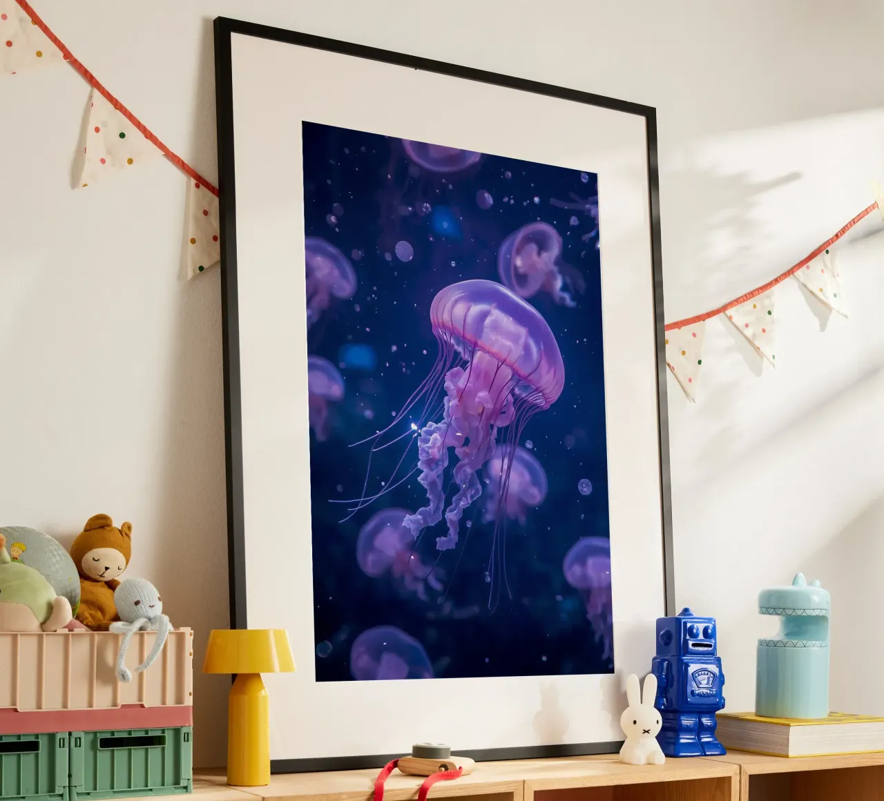 Meduse in acque profonde e blu carta hahnemühle da DesignDoodle