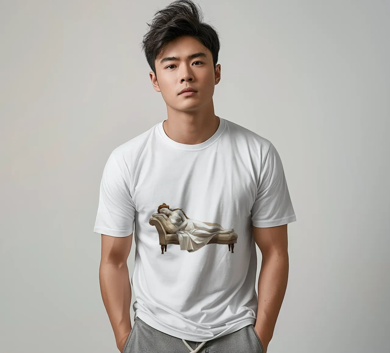 Venere che dorme sul divano Lowpoly t-shirt da Low Profile