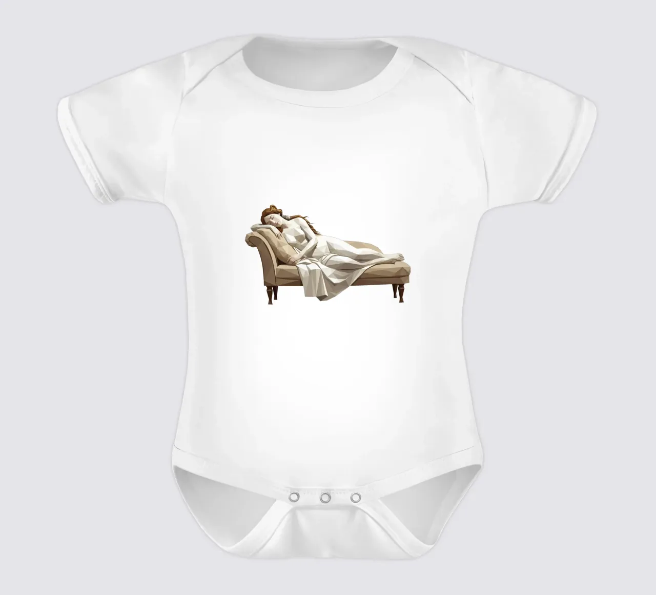 Venere che dorme sul divano Lowpoly body neonato maniche corte da Low Profile