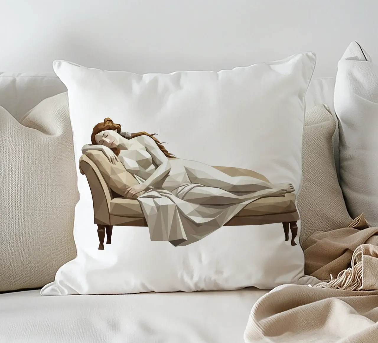 Venere che dorme sul divano Lowpoly cuscino da Low Profile
