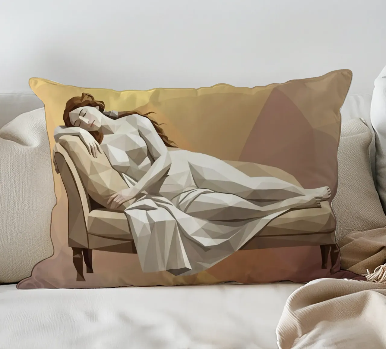 Venere che dorme sul divano Lowpoly cuscino da Low Profile