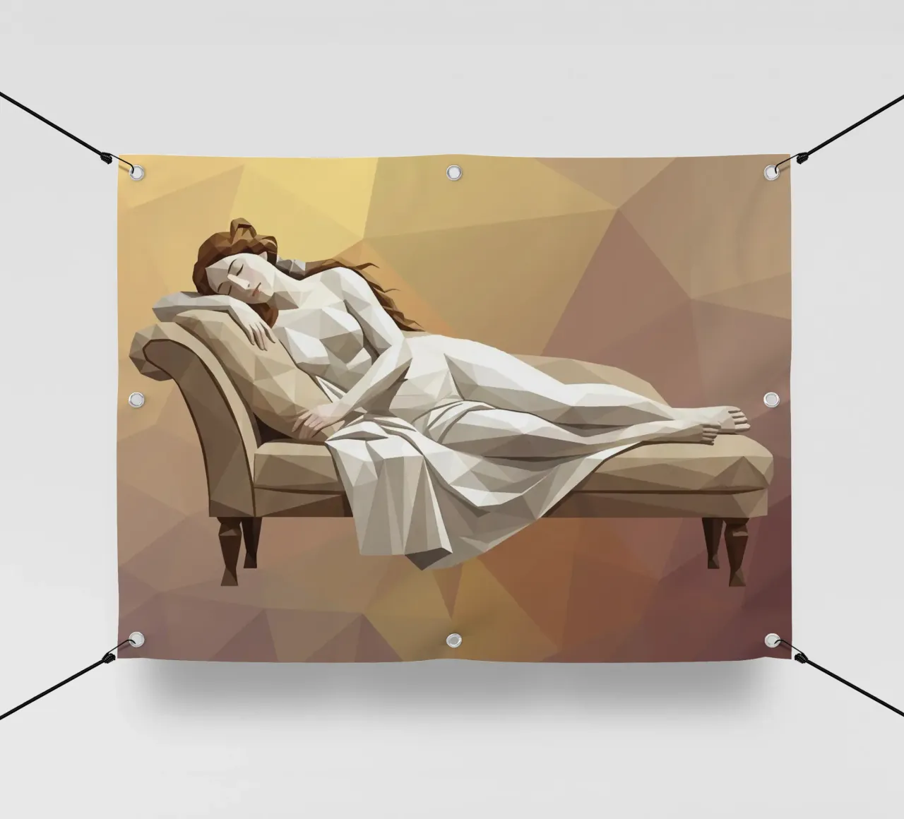 Venere che dorme sul divano Lowpoly telo in pvc da Low Profile